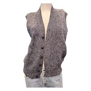 Harbor Bay Blue Wool Blend Sweater Vest Mens Size Medium Vintage 80's